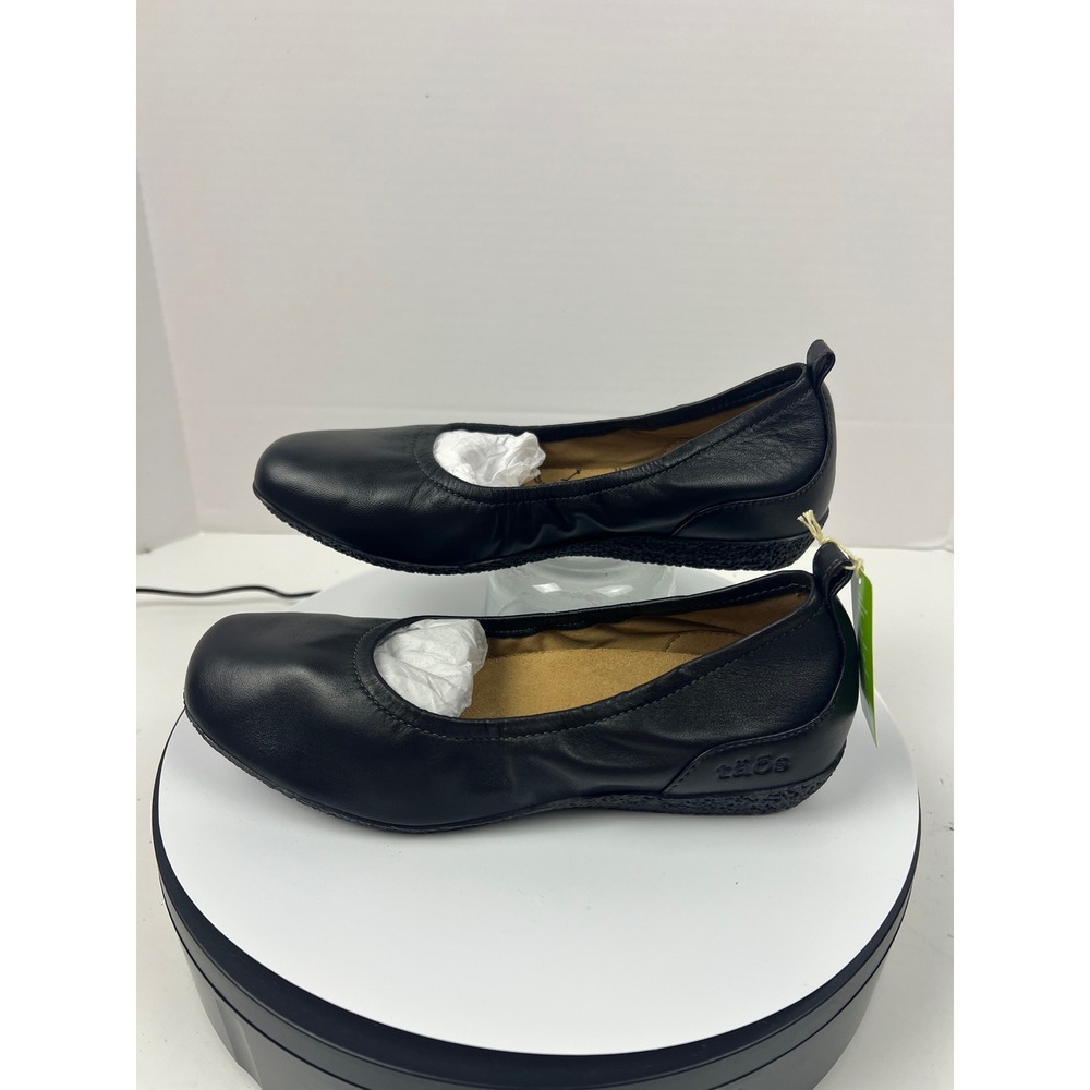 Taos Chit Chat Orthopedic Ballet Flats Black Leather Slip On Shoes Womens 6.5M - Picture 14 of 17
